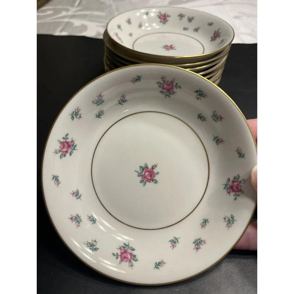 Royal Jackson Ramblin’ Rose Berry Custard Fruit Bowl Fine Bone China 9pc